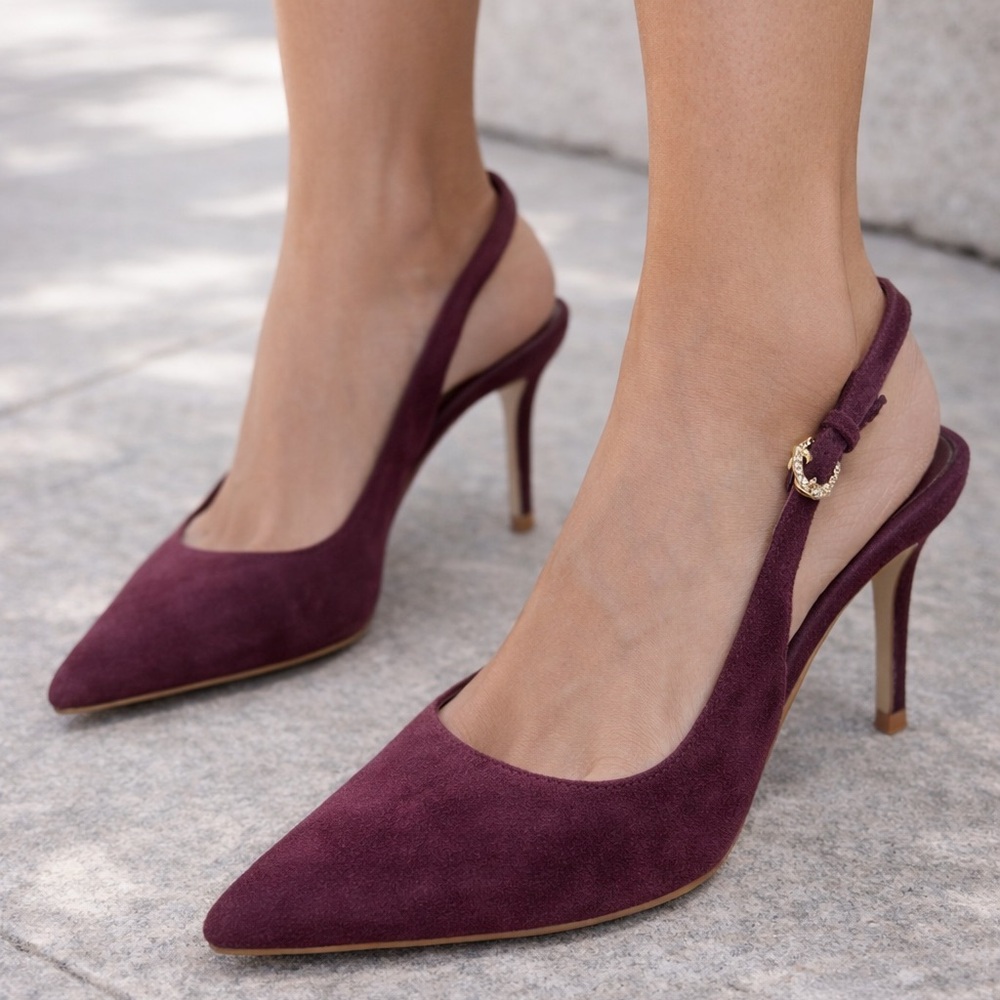 Aldo Shoes Slingback Heels burgundy maroon suede size 7